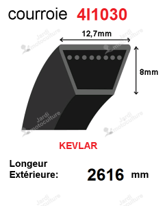 Courroie oregon 4l1030- longueur 2616 mm