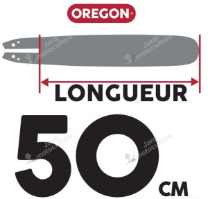 GUIDE CHAINE TRONCONNEUSE OREGON 203SLHD025 - 50CM - 20" - PAS 3-8 - JAUGE 1.6 MM - .063 - 72 MAILLONS - 72 ENTRAINEURS