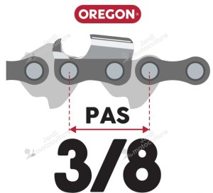 GUIDE CHAINE TRONCONNEUSE OREGON 203SLHD025 - 50CM - 20" - PAS 3-8 - JAUGE 1.6 MM - .063 - 72 MAILLONS - 72 ENTRAINEURS