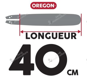 GUIDE CHAINE TRONCONNEUSE OREGON 160SXEA074 - 40CM - 16" - PAS 3-8 LP- JAUGE 1.3 MM - 0.50 - 55 MAILLONS
