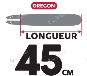 GUIDE CHAINE TRONCONNEUSE OREGON 188SFHD009 - 45CM - PAS 3-8 - JAUGE 1,50 MM - 0.058 - 68 MAILLONS - 68 ENTRAINEURS