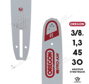GUIDE CHAINE TRONCONNEUSE OREGON 120SXEA041 30CM - 12" - PAS 3-8LP - 0.50 - 45 MAILLONS ENTRAINEURS