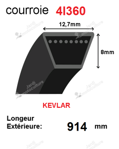Courroie 4l360- longueur 914mm