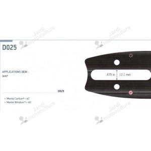 PACK 1 guide 180TXLGD025 + 2 chaînes 95TXL074E OREGON ref 580863