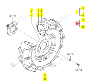 Roue Av Drte Agraire Iseki 1590-441-220-10