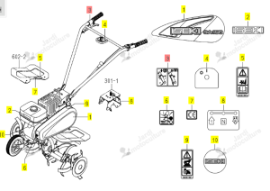 Étiquette Embrayage Iseki 1154-901-003-00