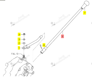 Barre Ronde de Levier Iseki 1154-403-001-10