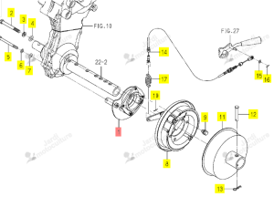 Embase de frein tambour Iseki 1157-412-210-10