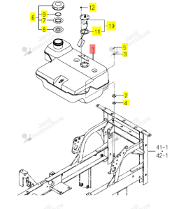 Réservoir à carburant Iseki 1728-111-071-00