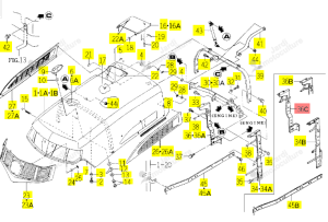 Armature Droite Capot Moteur Iseki 1742-601-270-30
