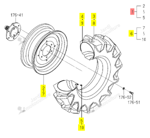 ROUE G 8X16-4 ISEKI 1641-437-210-20