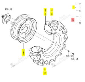 Roue D 8x16-4 Iseki 1641-437-220-20