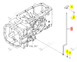 Tringle de levier 4WD Iseki 1744-267-041-00