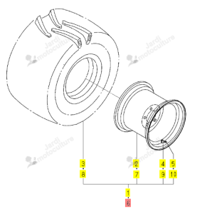 Roue Agraire Droite 26x12.0 Iseki 1739-317-330-10