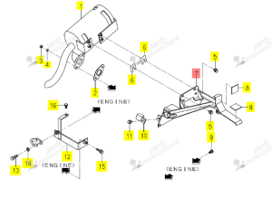 Support Silencieux Iseki 1739-103-210-20