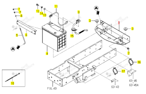 Support Batterie ISEKI 1738-112-210-00