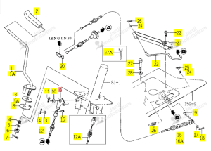 Bras de levier de gaz Iseki 1650-116-210-10