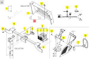 Catadioptre Assemblé Iseki 1674-654-400-20
