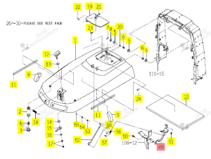 Support Capot Moteur Iseki 1766-601-300-10