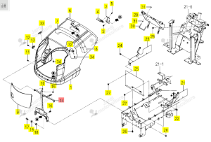 Armature Capot Iseki 1782-601-760-00