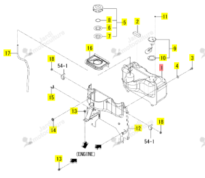 Réservoir à carburant Iseki 1776-111-001-00