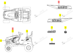 Autocollant Gauche Capot Iseki 1782-901-001-00