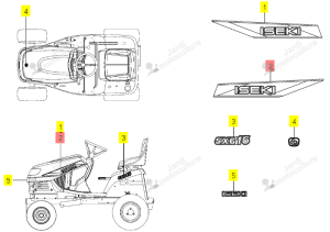 Autocollant Droit Capot Iseki 1782-901-002-00
