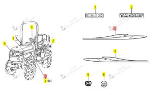 Autocollant Latéral Gauche Iseki 1774-901-035-00