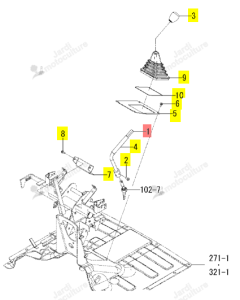 Levier de PTO Iseki 1796-269-210-10