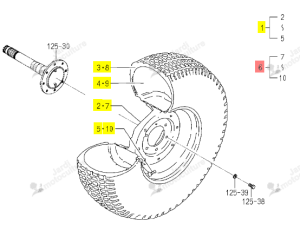 ROUE AR GAZON D 20XW10 ISEKI 1748-321-230-10