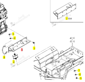 Support de fixation gauche Iseki 1832-101-510-00