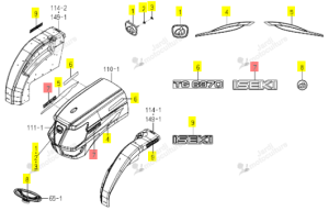 Autocollant Iseki Capot Moteur 1815-901-005-10