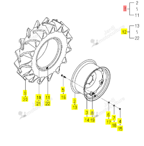 Roue Agraire Ar Gauche 13.6-24 Iseki 1833-317-660-20
