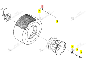 Roue Complète 18X8.5-8 Iseki 1832-441-200-00