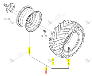 ROUE AV AG D 18X8.50-10 ISEKI 1845-437-250-10