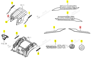 Autocollant Moulure Droit Iseki 1845-901-002-00