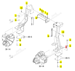 Châssis Inférieur Gauche Arceau Iseki 1837-702-730-00