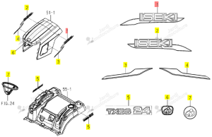 Autocollant Iseki Gauche 1845-901-008-00