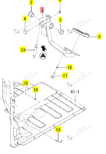 PEDALE D EMBRAYAGE ISEKI 1837-135-600-00