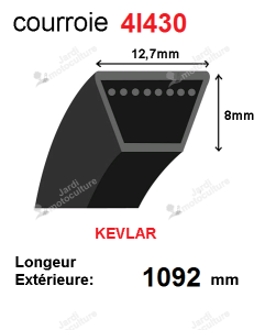Courroie 4l430- longueur 1092mm