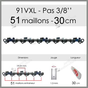 Chaîne de tronçonneuse OREGON 91VXL051E (3-8 - 1.3mm)
