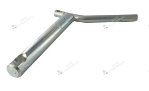 Axe d'attelage adaptable - Longueur (depuis la base jusqu'au centre du trou de goupille): 120mm. Ø axe: 20mm. Ø goupille: 12mm