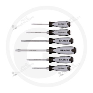 GRANIT BLACK EDITION Jeu de 6 tournevis avec embout de frappe