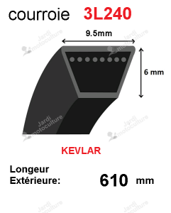 Courroie 3l240- longueur 610mm
