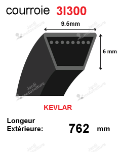 Courroie 3l300- longueur 762mm