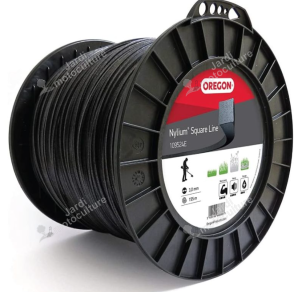 Fil débroussailleuse carré Nylium noir Ø3.0 mm – 150 m Oregon 109524E