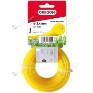 Fil Débroussailleuse Rond Nylon Jaune Ø2.4mm-15m Oregon 69-362-Y - Coupe Efficace et Durable