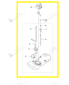 Réservoir essence Husqvarna 122C Occasion 577044801 avec bouchon 544889701
