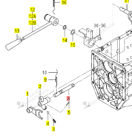 Guide-Fourchette ISEKI 1427-210-200-00
