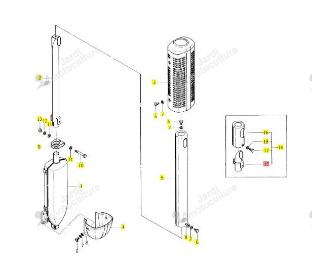 Embout d'Échappement Iseki 1434-915-210-00